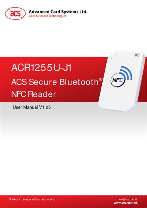 acr1255u j1 secure bluetooth nfc reader|acs acr1255u j1 instructions.